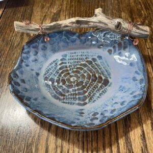 Pottery- Stoneware bowl with driftwood handle