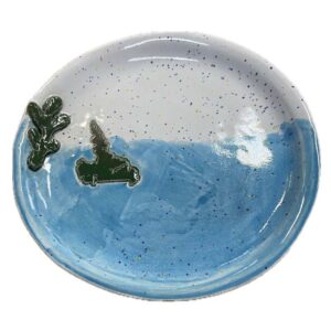 Pottery- Plate with Labrador map
